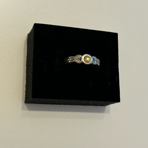 SHUBE’S Southwestern Sterling Silver Sleeping Beauty Pinky / Toe Ring - size 5 - Picture 4 of 8